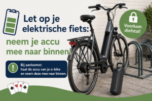 Let op je elektrische fiets; neem je accu mee naar binnen